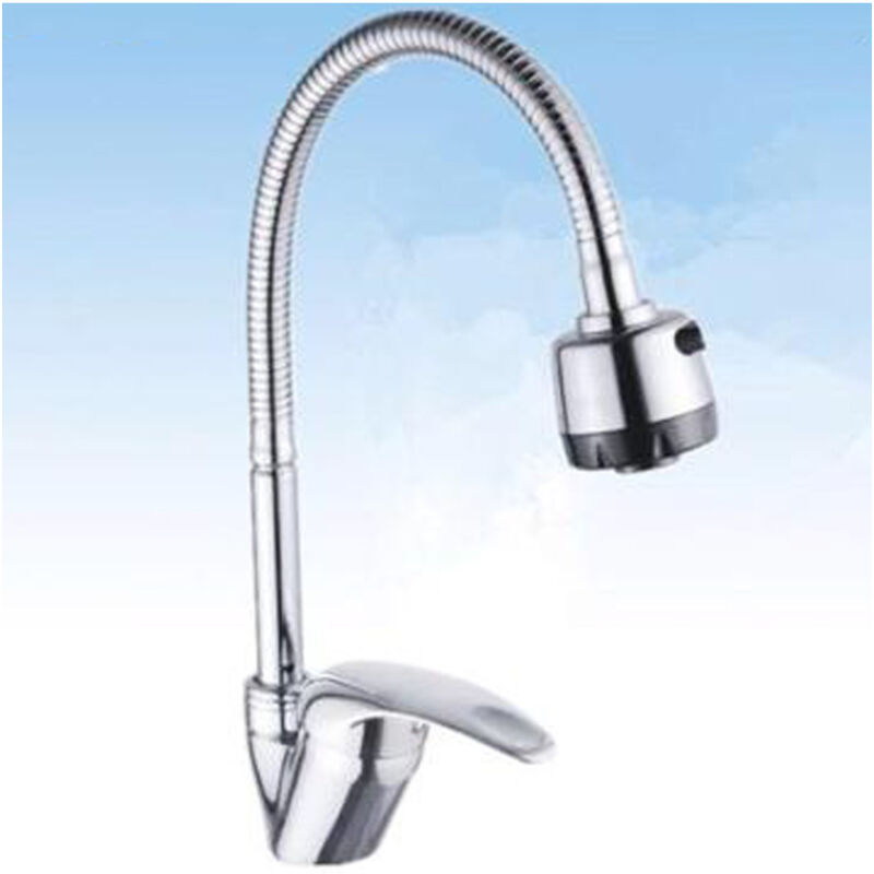 foto del prodotto traesio rubinetto miscelatore casa cucina orientabile doppio getto cromato jh 8095w trade shop