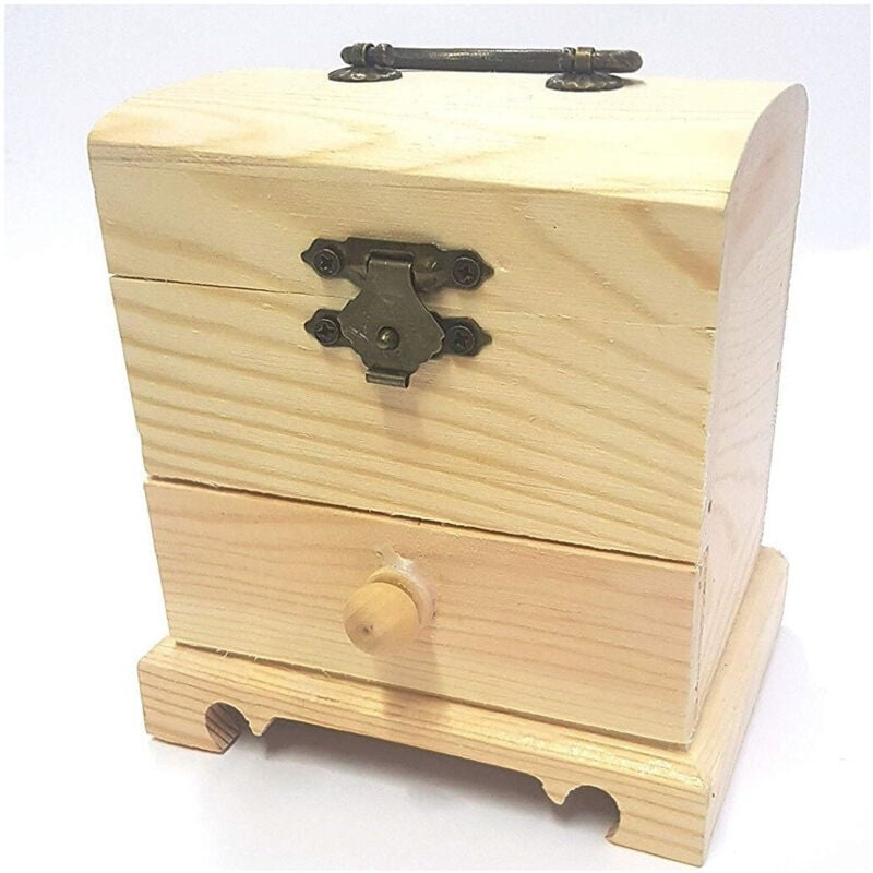 foto del prodotto traesio scatola baule legno cassetto 64889 portagioie 11x10.5x8cm cassettiera trade shop