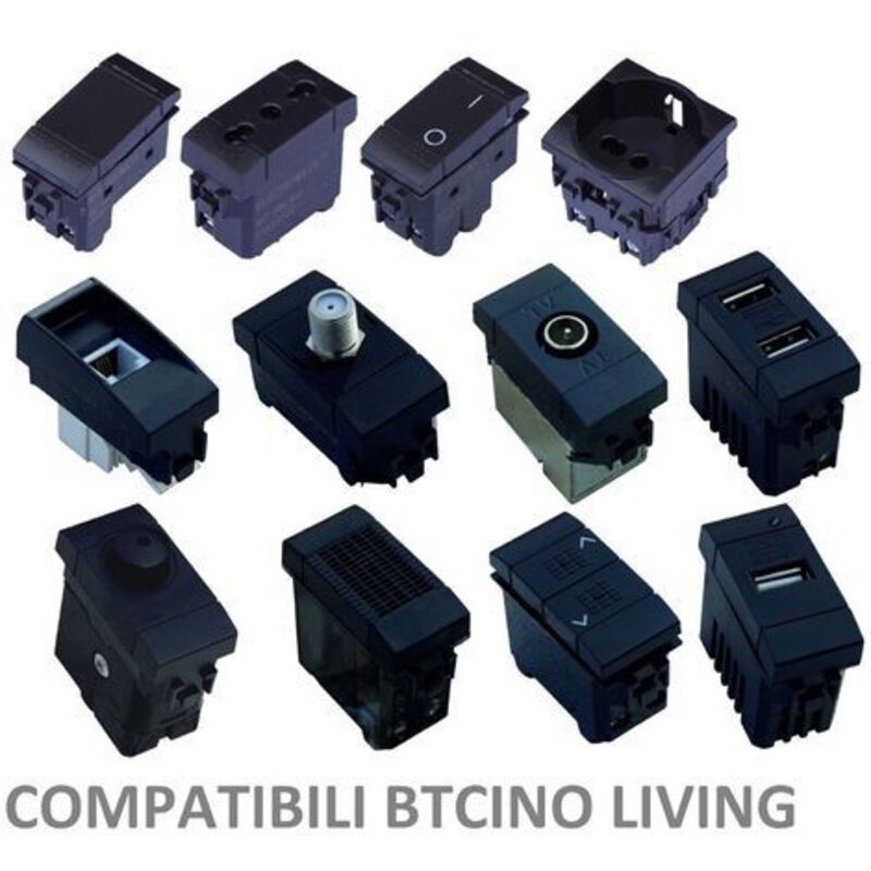 foto del prodotto traesio - serie living international compatibile apparecchi di comando moduli prese interr - deviatore luminoso - trade shop