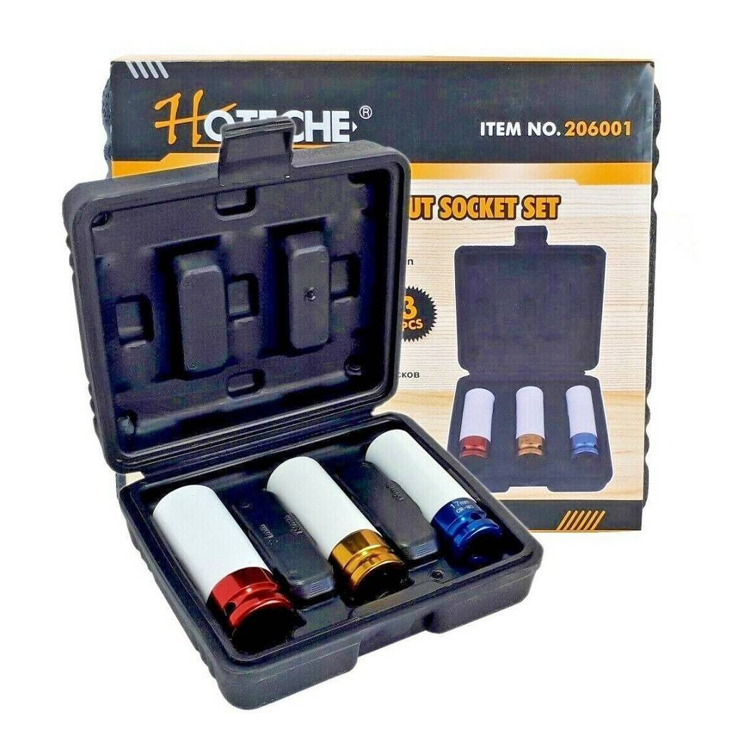 foto del prodotto traesio set 3 chiavi a bussole 1 2 per cerchi in lega rivestimento teflon 17 19 21mm trade shop