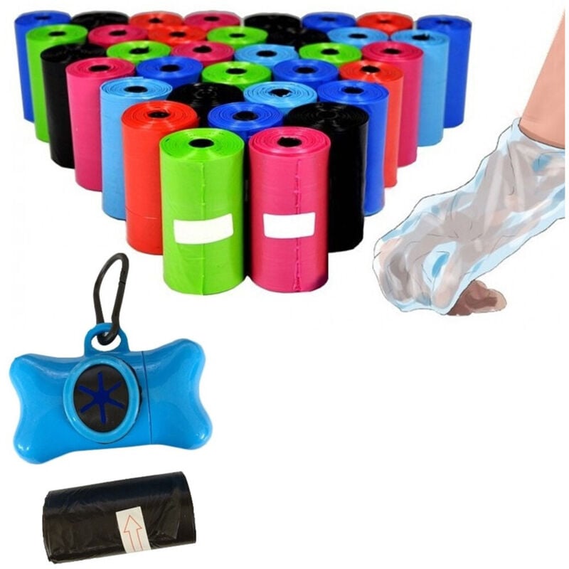 foto del prodotto traesio - set 300 sacchetti igienici per bisogni escrementi cani raccolta feci + dispenser - - trade shop