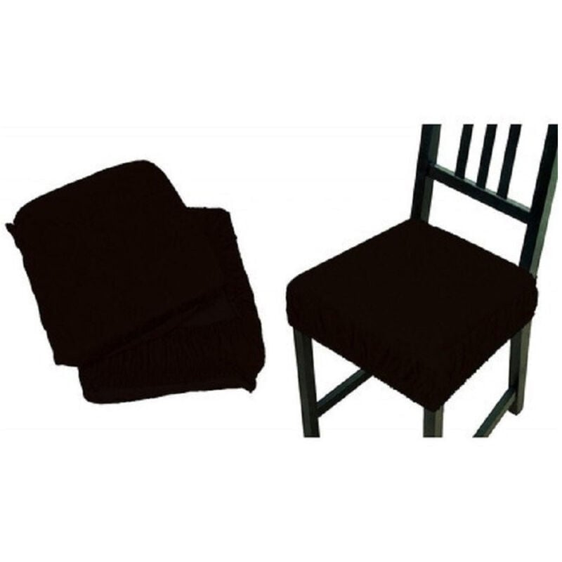 foto del prodotto traesio set 4 coprisedia cuscini marrone elastica cuscino sedie imbottito sfoderabile trade shop