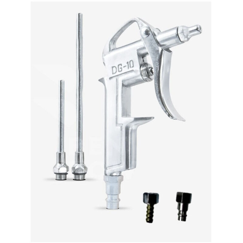 foto del prodotto traesio - set 5 pz. pistola per aria compressa dg-10 con accessori da compressore soffiaggio beccuccio lungo - - trade shop