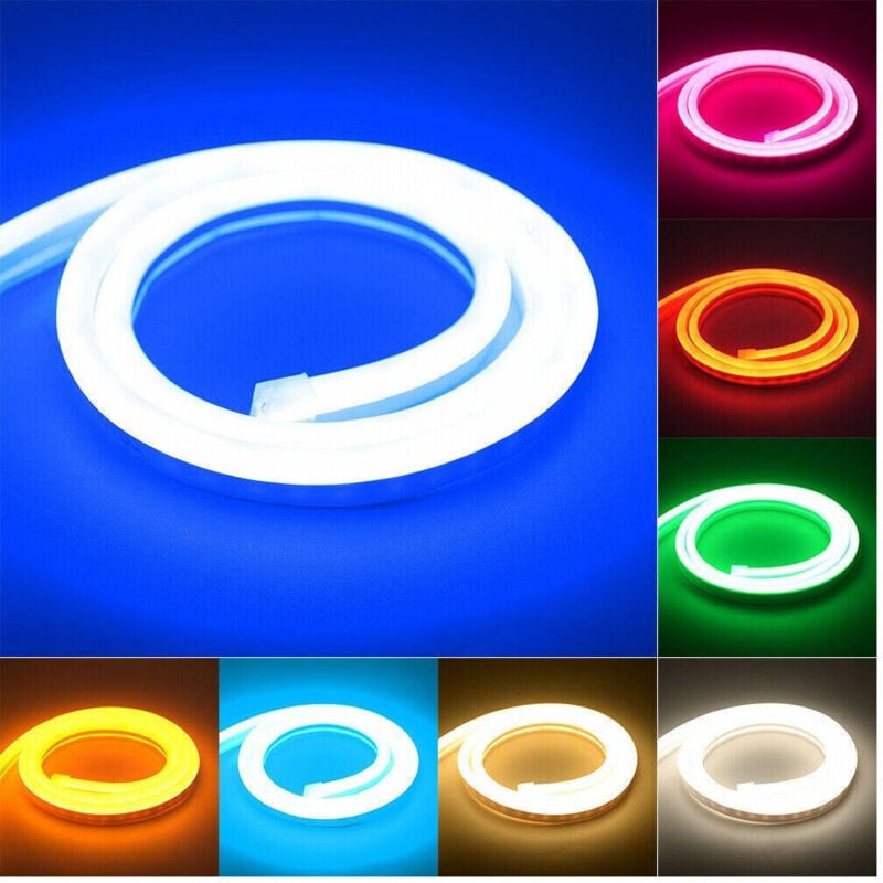 foto del prodotto traesio strip led fluorescente effetto tubo neon colorato impermeabile in silicone dc12v rosa trade shop