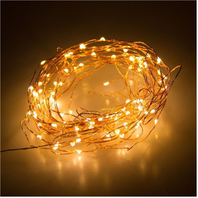 foto del prodotto traesio striscia 3 metri strip led bobina flessibile a batterie filo di rame luce bianco caldo trade shop