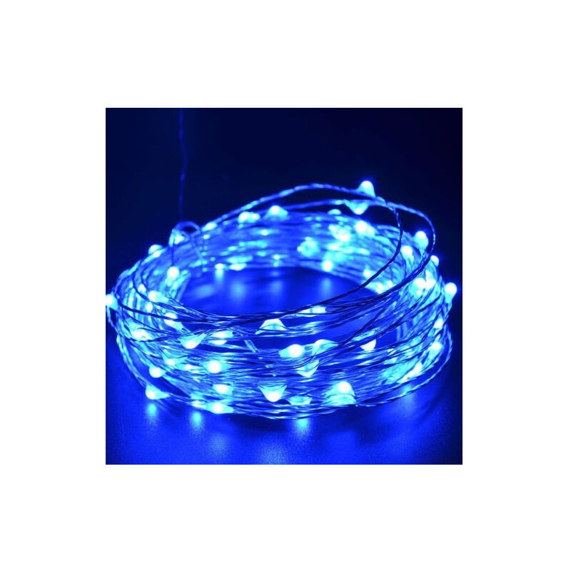 foto del prodotto traesio striscia 3 metri strip led bobina flessibile a batterie filo di rame luce blu trade shop