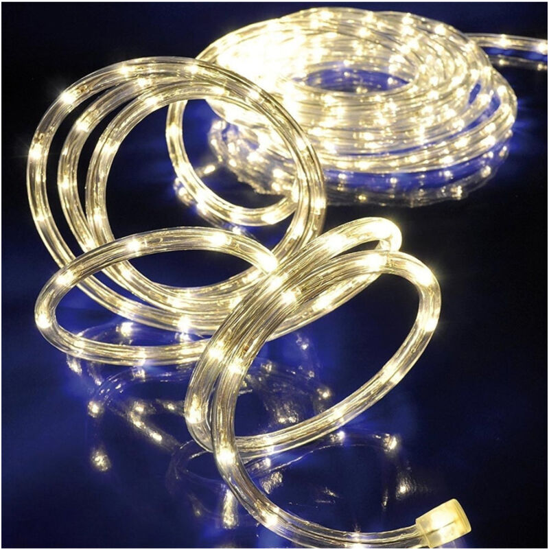 foto del prodotto traesio tubo luminoso a led per esterno bianco caldo 10 metri con controller giochi luce trade shop