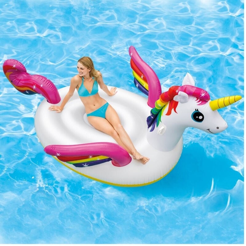 foto del prodotto traesio - unicorno gonfiabile gigante isola materassino mare piscina 224x164 cm - - trade shop