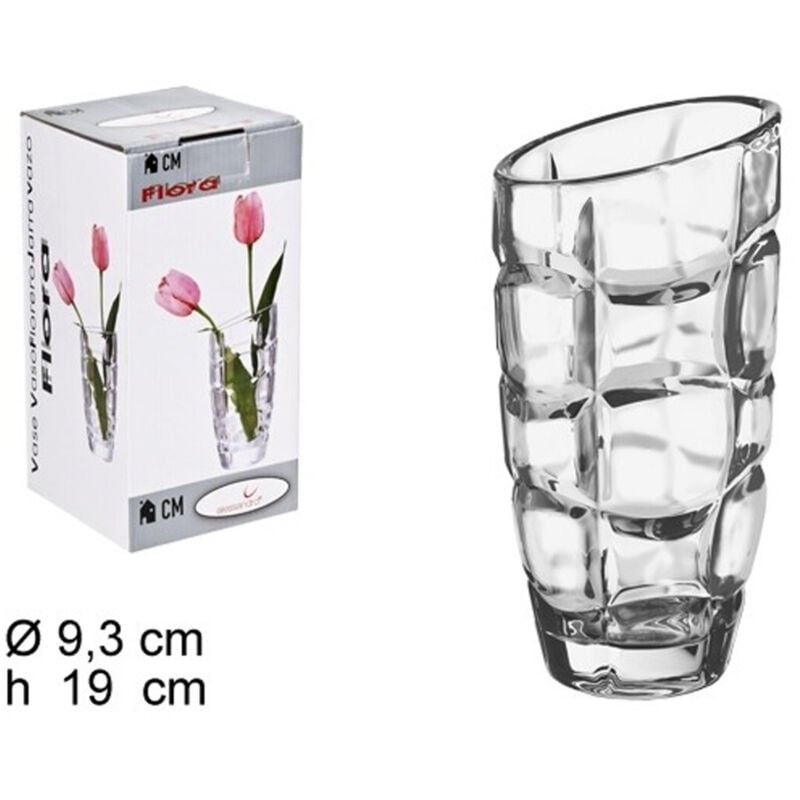 foto del prodotto traesio vaso flora 19cm diametro 9,3 cristallo trasparente vetro portafiori portapianta trade shop