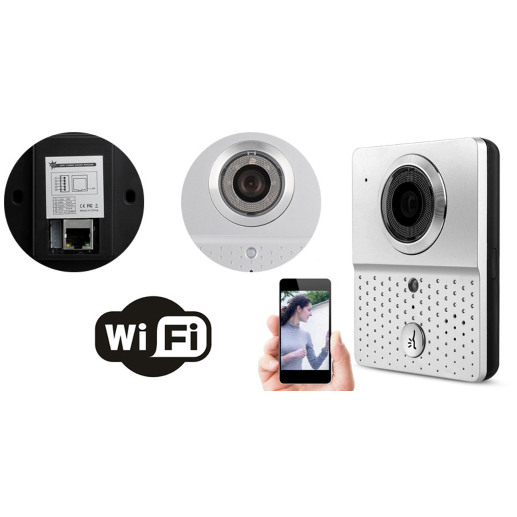 foto del prodotto traesio videocitofono wifi campanello led ir lan hd camera chiamata remota smartphone trade shop
