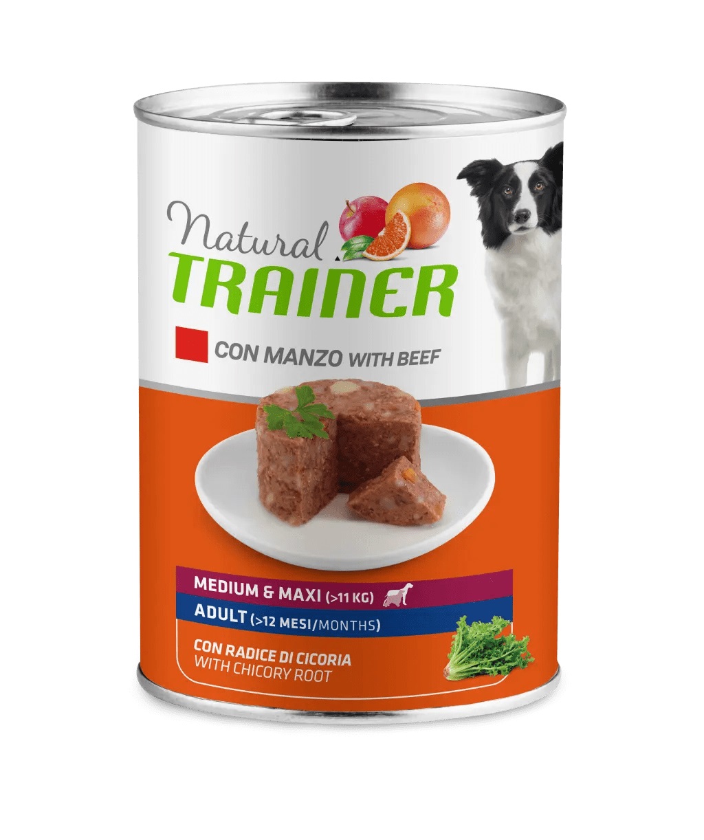 foto del prodotto trainer cane natural adulto medium amp maxi manzo 400 gr