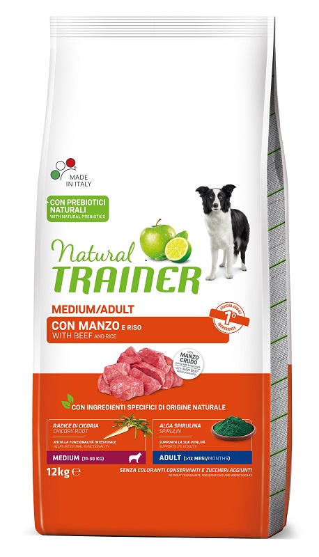 foto del prodotto trainer cane natural adulto medium manzo amp riso 12 kg