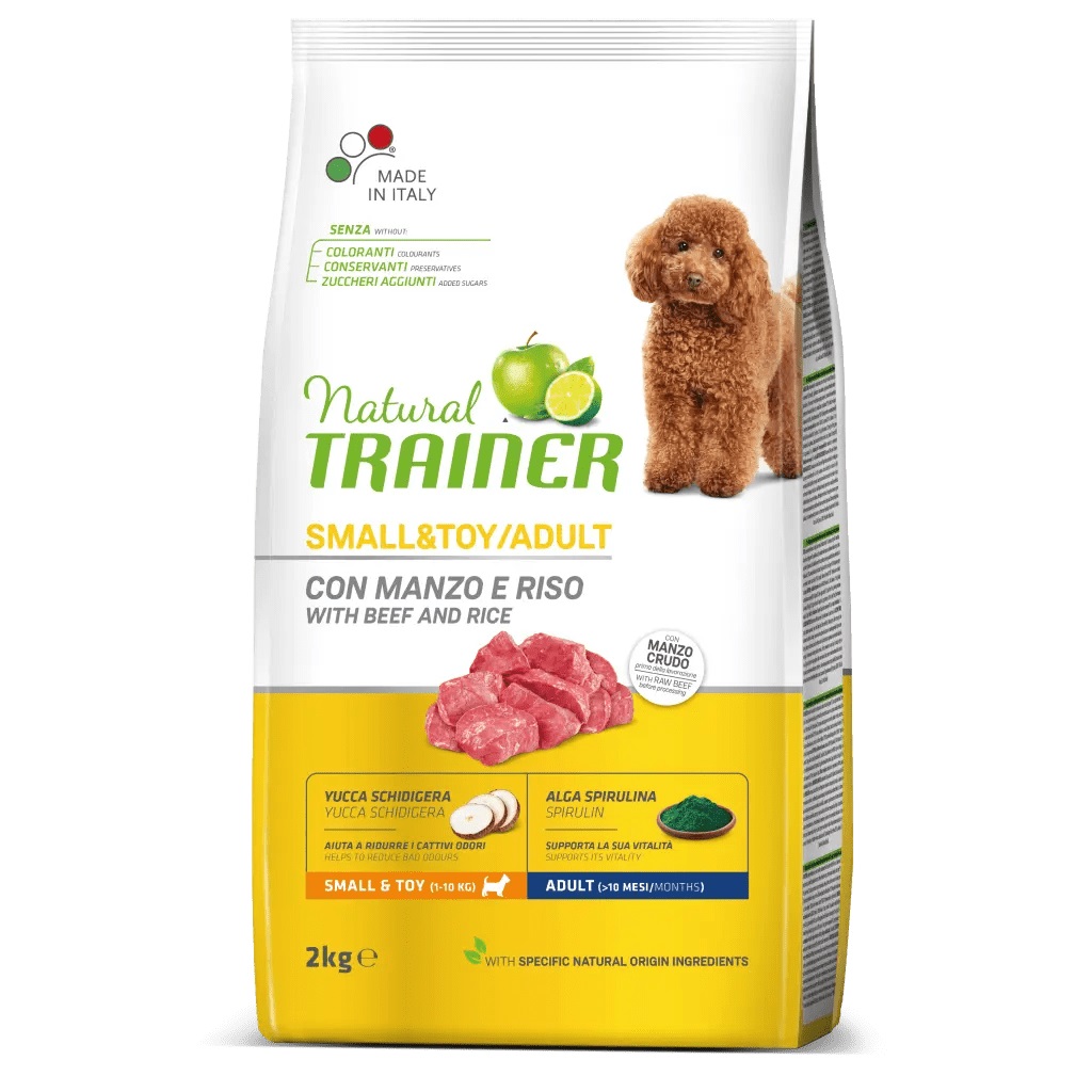 foto del prodotto trainer cane natural adulto small amp toy manzo amp riso 2 kg