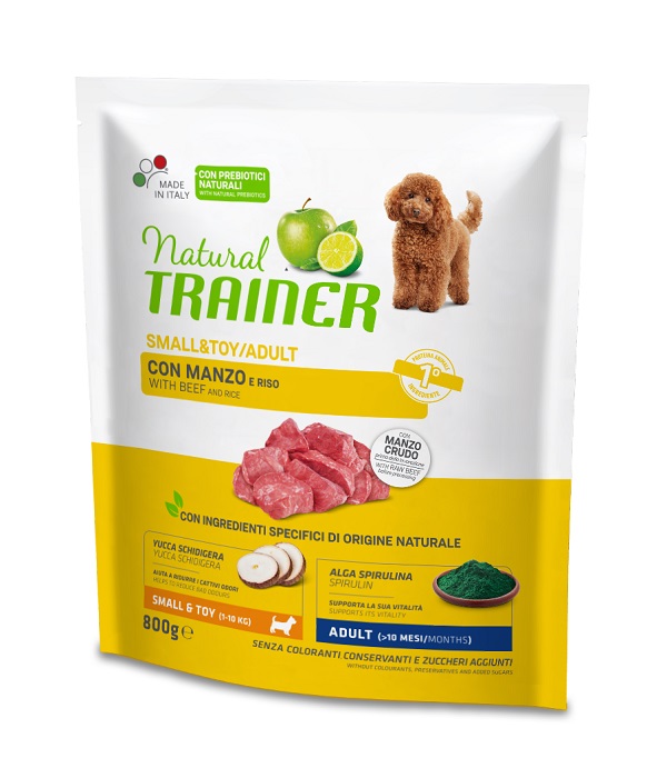 foto del prodotto trainer cane natural adulto small&amp;toy manzo &amp; riso 800 gr