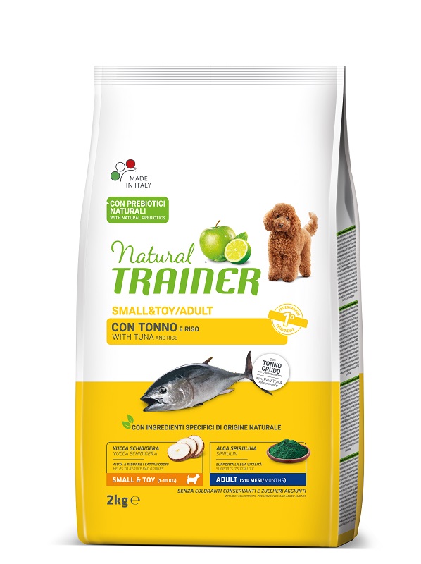 foto del prodotto trainer cane natural adulto small amp toy tonno amp riso 2 kg