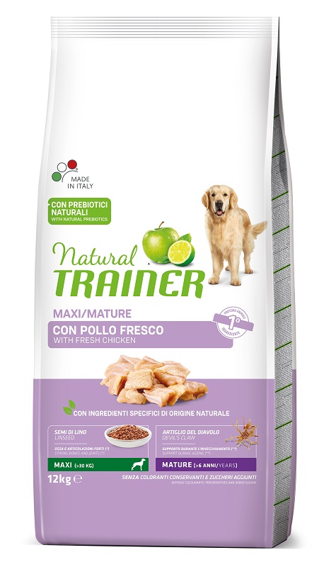 foto del prodotto trainer cane natural mature maxi pollo amp riso 12 kg