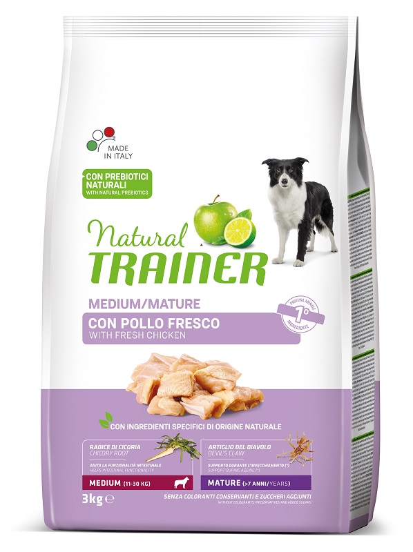 foto del prodotto trainer cane natural mature medium pollo amp riso 3 kg