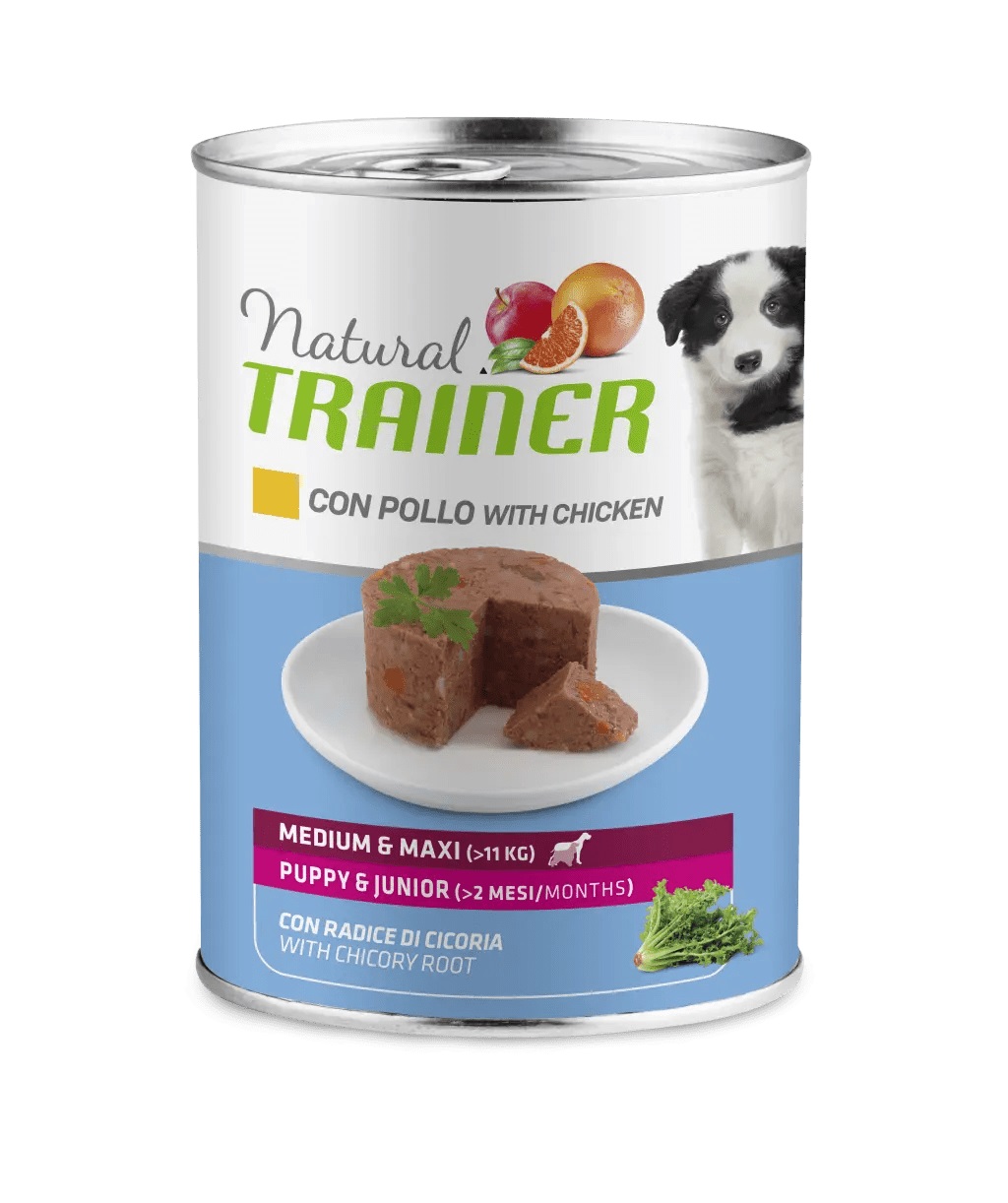 foto del prodotto trainer cane natural puppy amp junior medium amp maxi pollo 400 gr