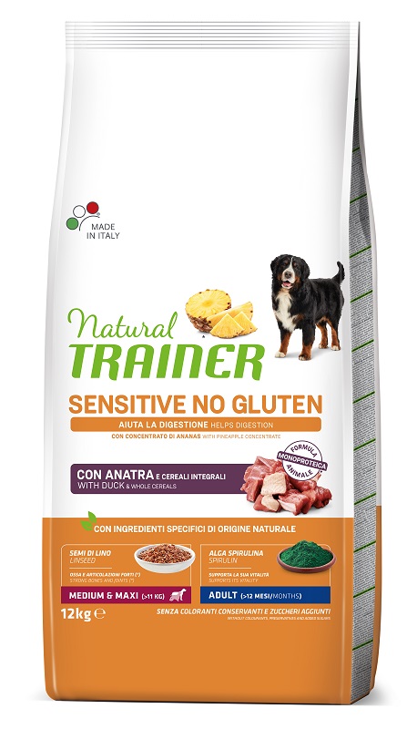 foto del prodotto trainer cane natural sensitive adulto medium amp maxi anatra 12 kg
