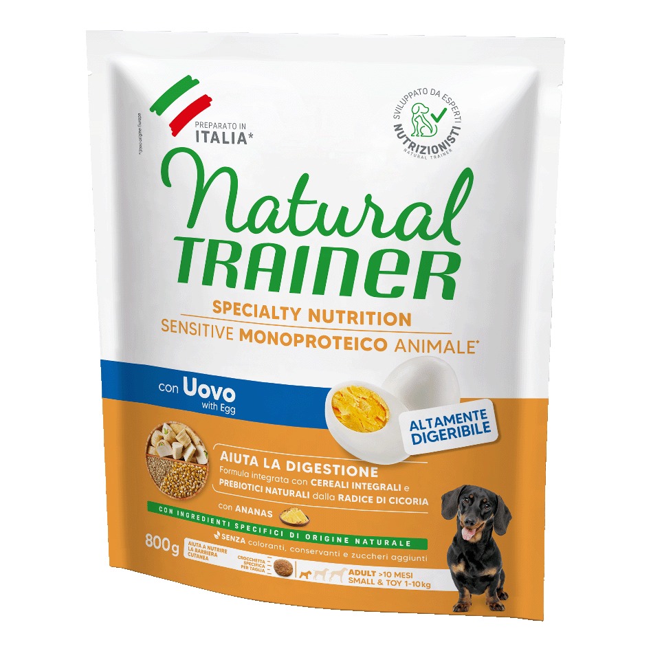 foto del prodotto trainer cane natural sensitive adulto mini uovo amp cereali integrali 800 gr