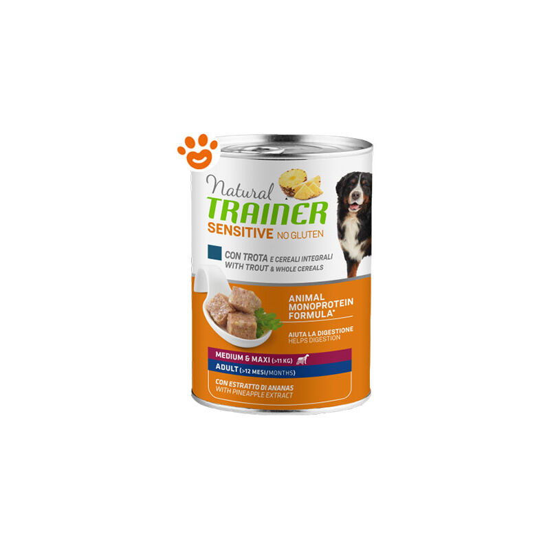foto del prodotto trainer - dog sensitive no gluten adult medium maxi trota e cereali integrali dog sensitive no gluten adult medium maxi trota e cereali integrali