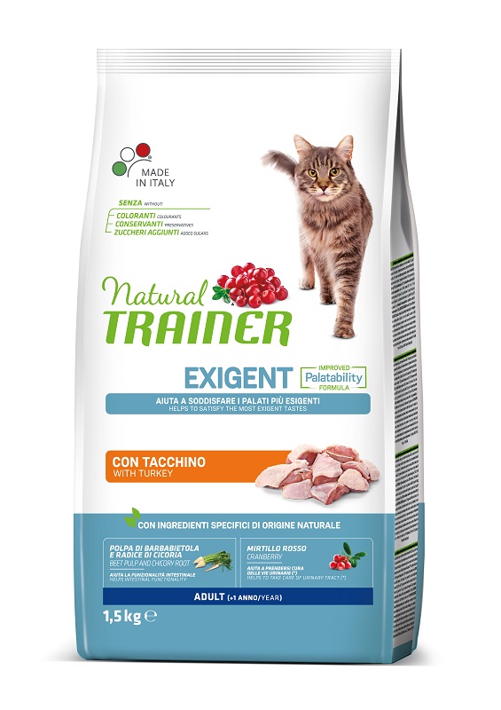 foto del prodotto trainer gatto natural adulto exigent tacchino 1,5 kg