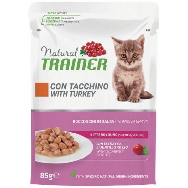 foto del prodotto trainer gatto natural kitten amp young tacchino 85 gr temporaneamente mancante dall 039 azienda produttrice