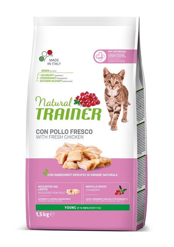 foto del prodotto trainer gatto natural young pollo 1,5 kg