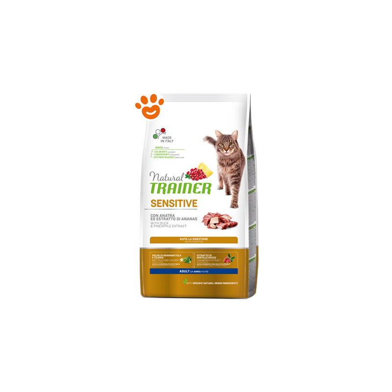 foto del prodotto trainer natural cat sensitive anatra ed estratto di ananas sacco da 1,5 kg