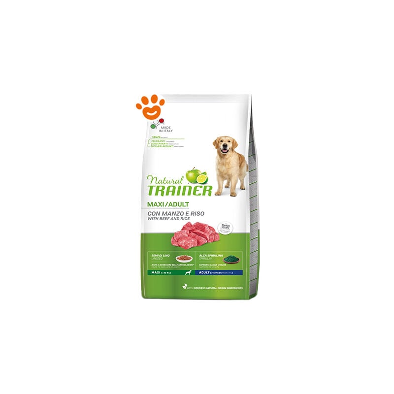 foto del prodotto trainer natural dog adult maxi manzo trainer natural dog adult maxi manzo sacco da 12 kg