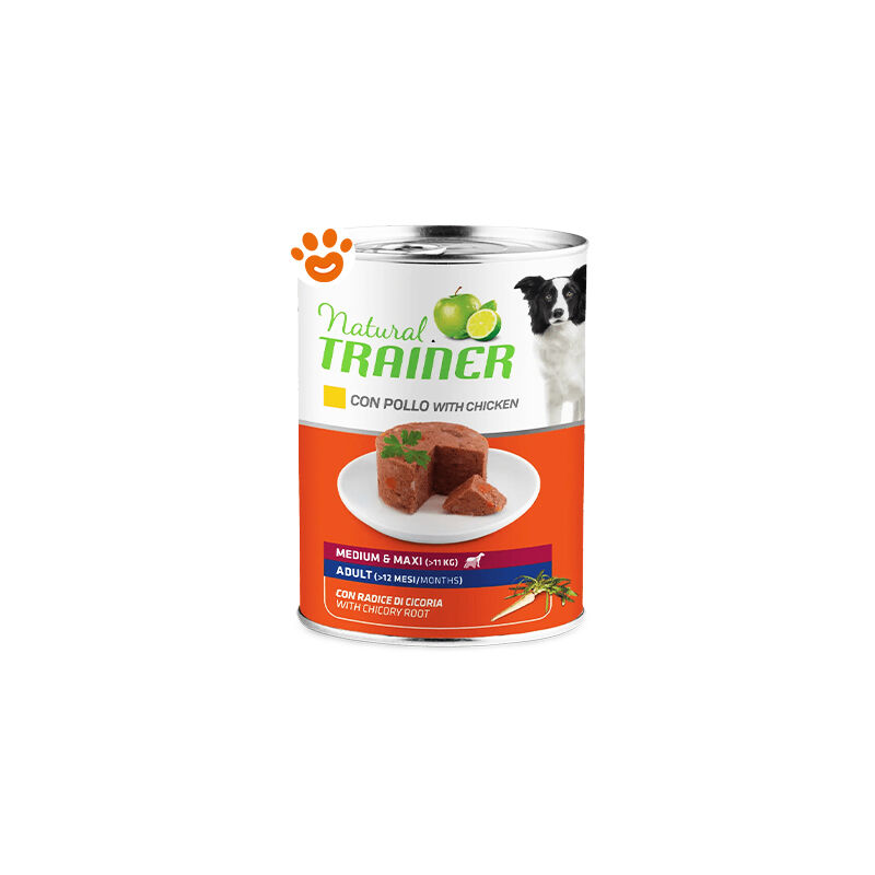 foto del prodotto trainer natural dog adult medium &amp; maxi pollo - trainer natural dog adult medium &amp; maxi pollo - lattina da 400 gr
