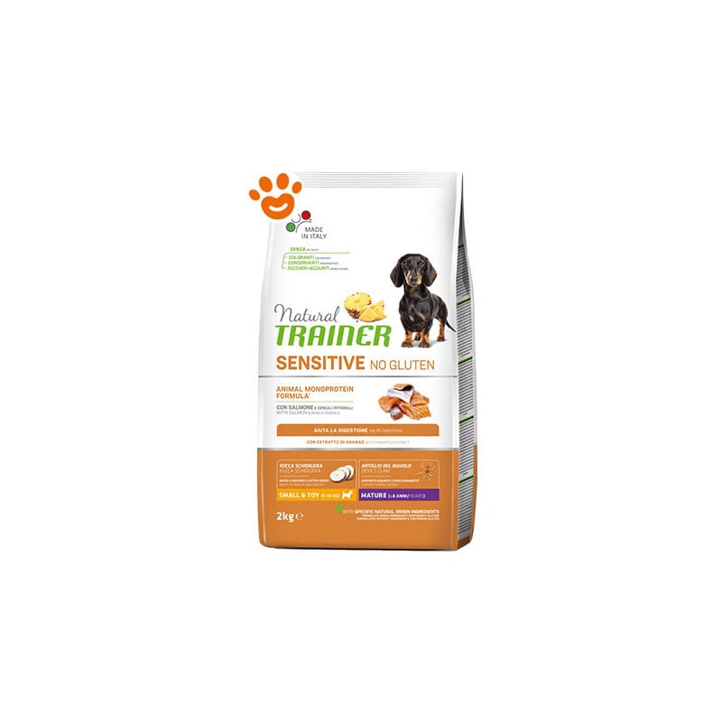 foto del prodotto trainer natural dog sensitive no gluten mature small toy salmone trainer natural dog sensitive no gluten mature small toy salmone sacco da 2