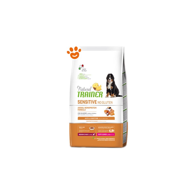 foto del prodotto trainer natural dog sensitive no gluten puppy junior medium maxi salmone natural dog sensitive no gluten puppy junior medium maxi salmone