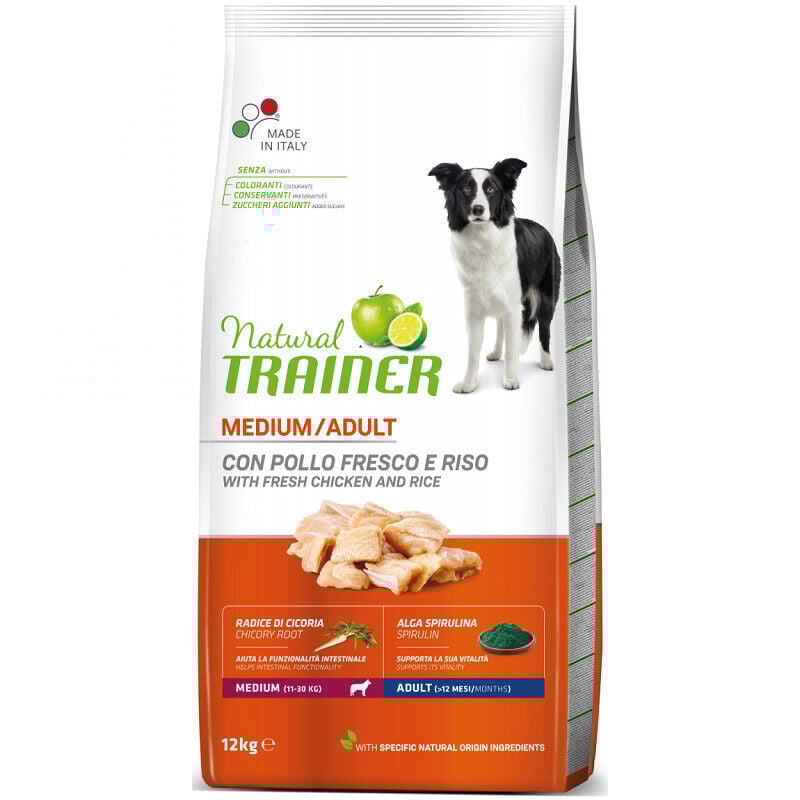 foto del prodotto trainer natural per cane adult medium con pollo fresco, riso,