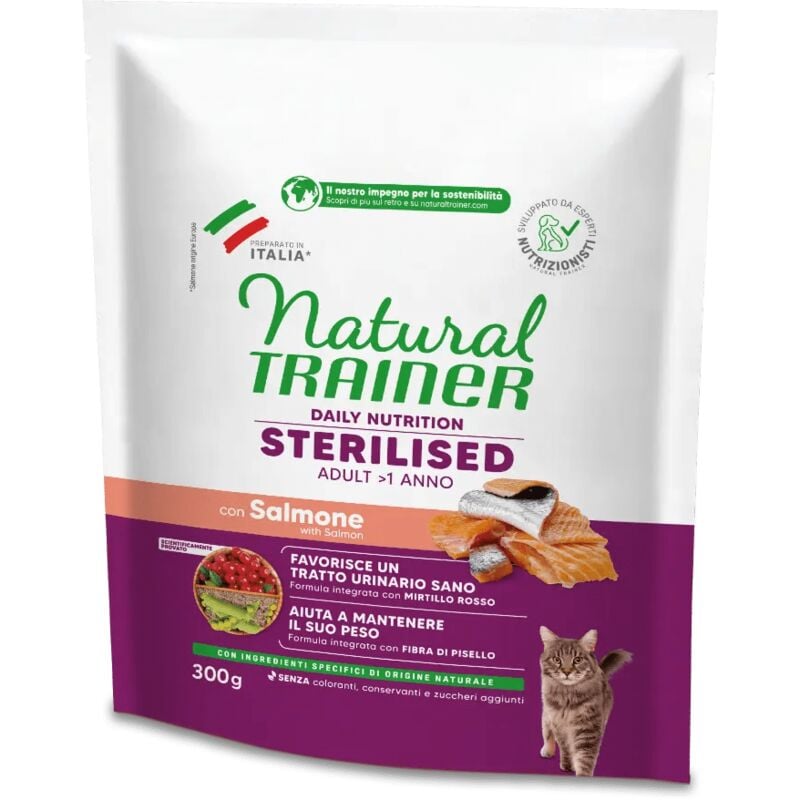 foto del prodotto trainer natural per gatto adult sterilised con salmone da 300 gr