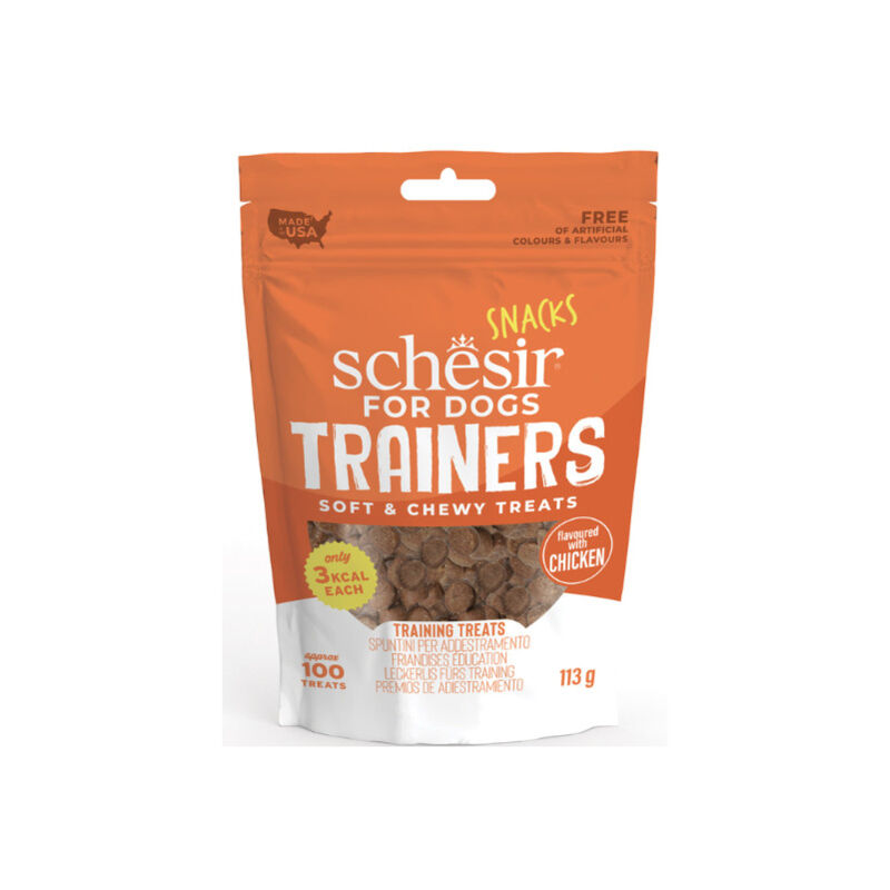 foto del prodotto trainers snack per cani al pollo da 113 gr schesir