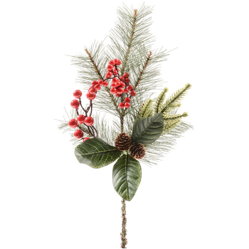 foto del prodotto tralcio natalizio con bacche decorazione natalizia h 55 cm