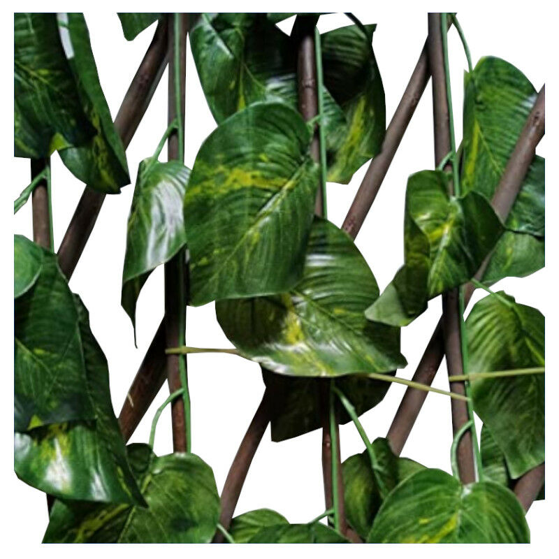 foto del prodotto traliccio di vimini con foglie 100 vimini foglie edera di pvc 100x200cm tutor di piante decorazione