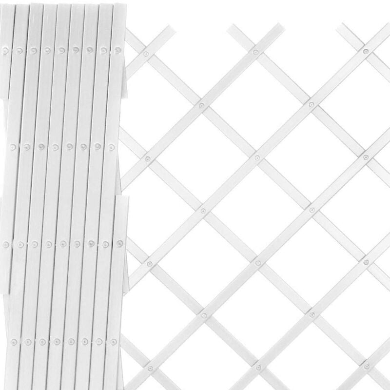 foto del prodotto traliccio estensibile per piante rampicanti in pvc bianco 1 x 4 m