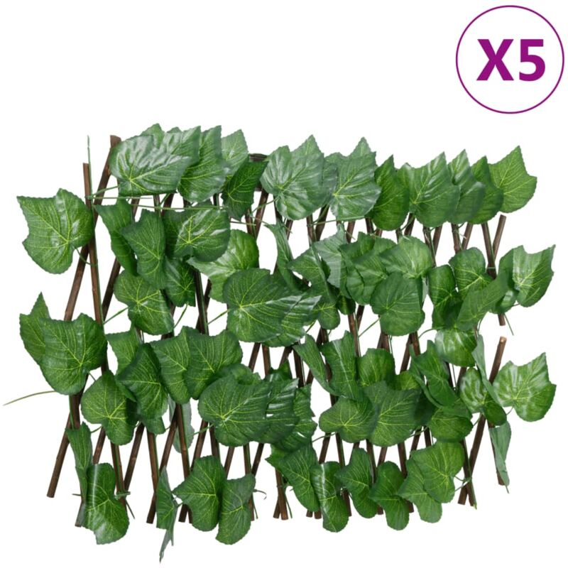 foto del prodotto traliccio foglie vite artificiale espandibile verde5pz 180x20cm vidaxl