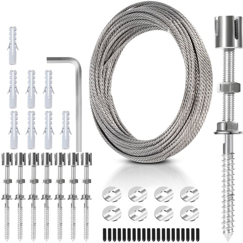 foto del prodotto traliccio in acciaio inox da 12 m per piante rampicanti, realizzato con filo di diametro 7x7,3 mm, swanew