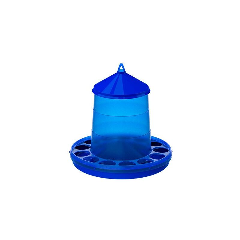 foto del prodotto tramoggia in plastica per galline 12 kg, 46x46x63 cm, blu