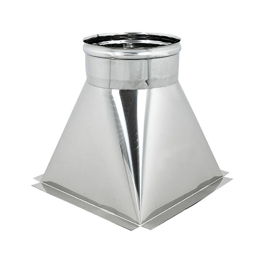 foto del prodotto tramoggia inox 6 decimi aisi 304 con aletta base 35x35cm a innesto f, diametro 300mm