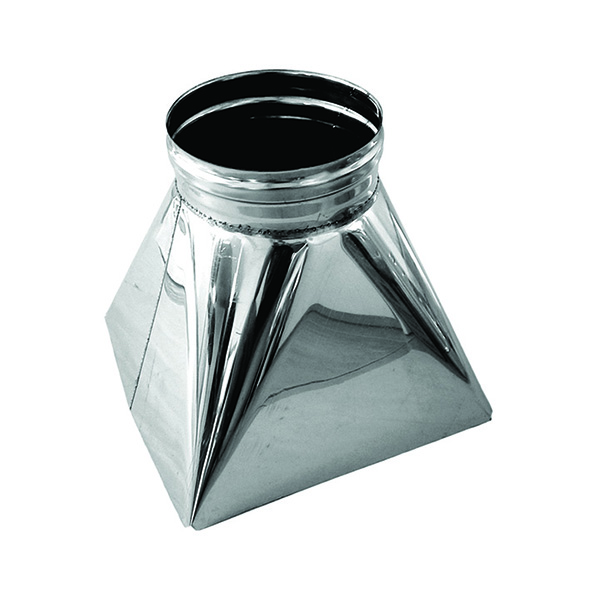 foto del prodotto tramoggia quadro x tondo canna fumaria dn 230 tubo acciaio inox 316