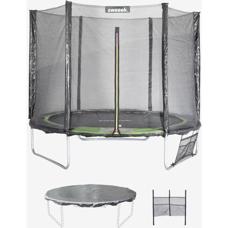 foto del prodotto trampolino 250cm con confezione di accessori