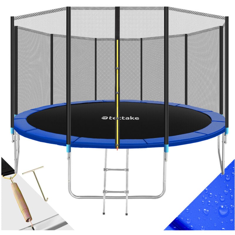 foto del prodotto trampolino con rete di protezione