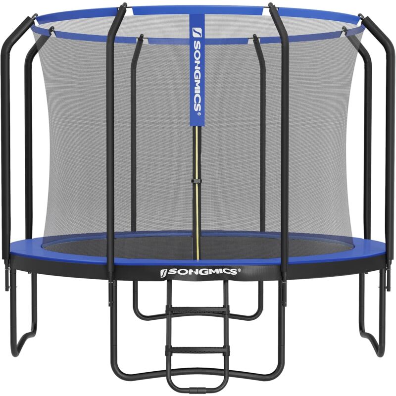 immagine 0 del prodotto trampolino da 366 cm, certificato t v rheinland gs, trampolino da giardino rotondo con rete di sicurezza interna, scala, pali imbottiti, per bambini