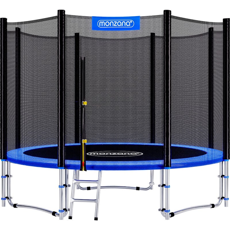 foto del prodotto trampolino da giardino 244cm set trampolino tappeto elastico rete sicurezza trampolino elastico - monzana