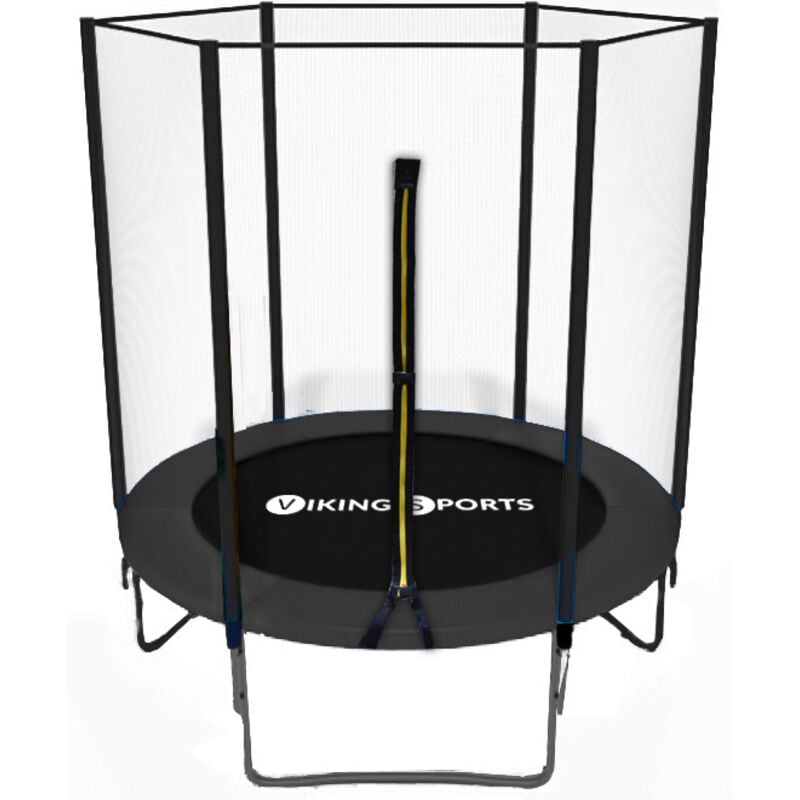foto del prodotto trampolino elastico 183 cm con rete di sicurezza nero