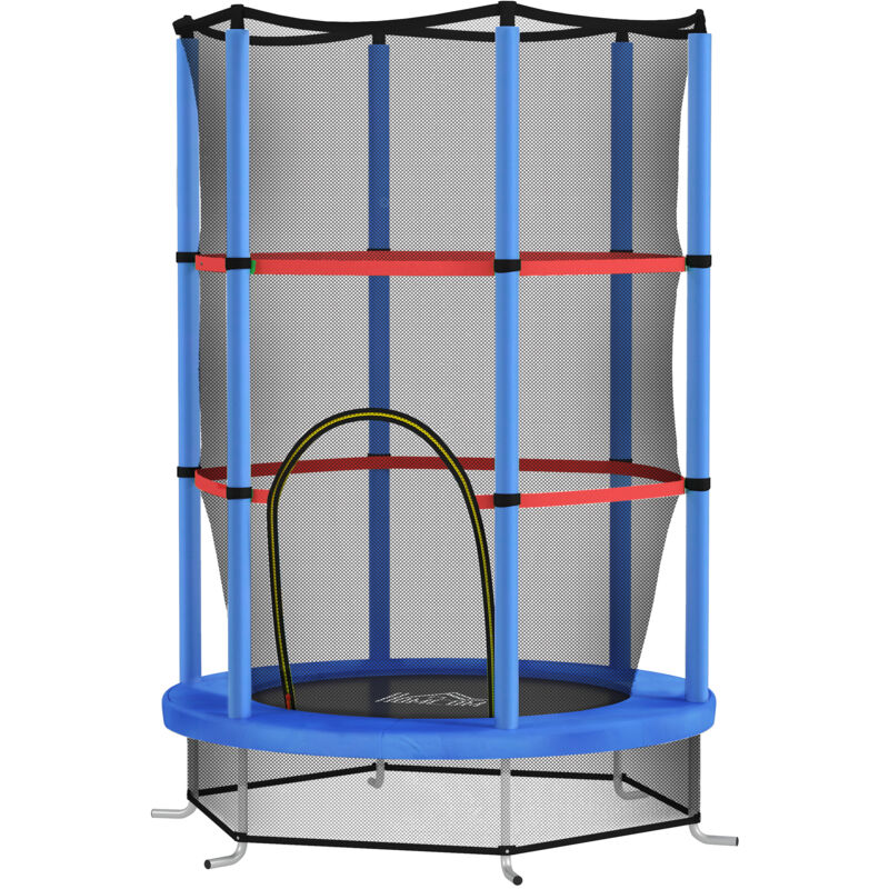 foto del prodotto trampolino elastico per bambini 3 6 anni con 3 ingressi blu e nero homcom